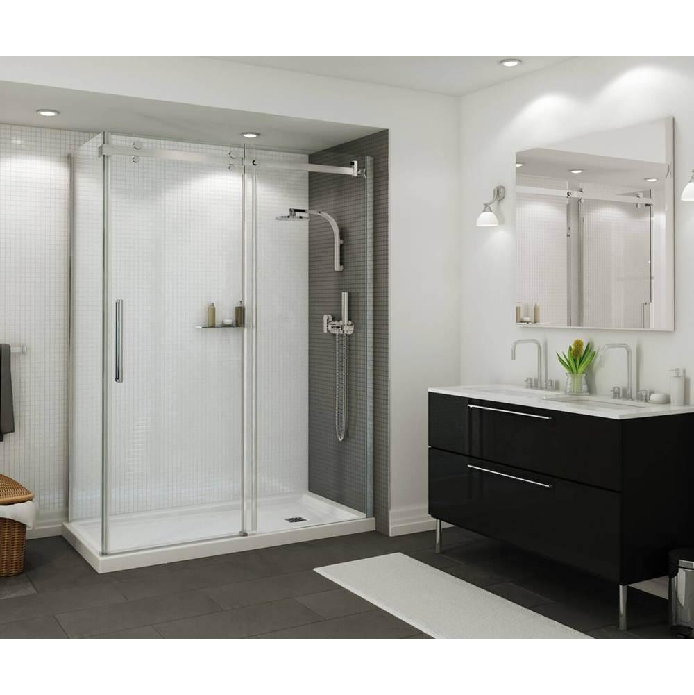MAAX® B3Square 60 inch x 32 inch x 4 inch Acrylic Corner Right Shower Base, Right Drain, White thumbnail 2