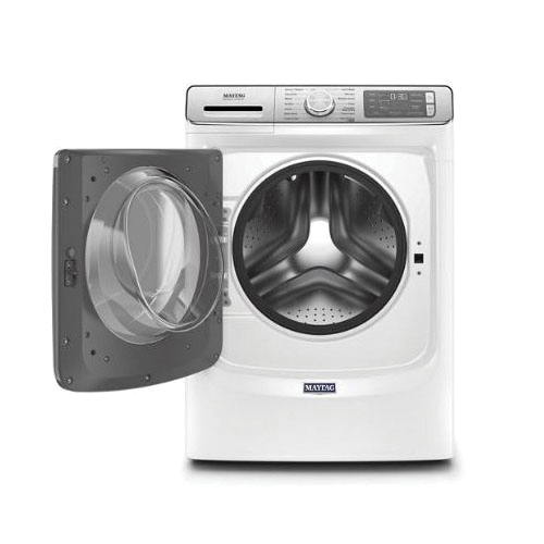MAYTAG MHW8630HW 5 cu-ft 120V 15/20A Stainless Steel Drum Front Load Washer, White thumbnail 2