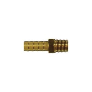 MIDLAND INDUSTRIES 32013 Rigid Adapter, 3/8 in Hose Barbed x 3/8 in Male NPTF, Brass