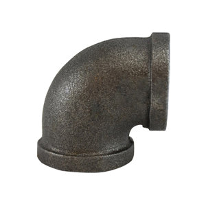 MIDLAND INDUSTRIES 65102 90 deg Elbow, 3/8 in FPT x 3/8 in FPT, Iron, Black, 150 lb