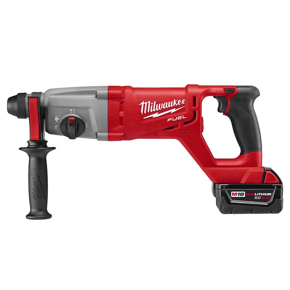 Milwaukee® M18 Fuel 2713-22 Rotary Hammer Kit, 1 in SDS-Plus Chuck, 2.1 ft-lb Torque, 18 VAC, Li-Ion Battery