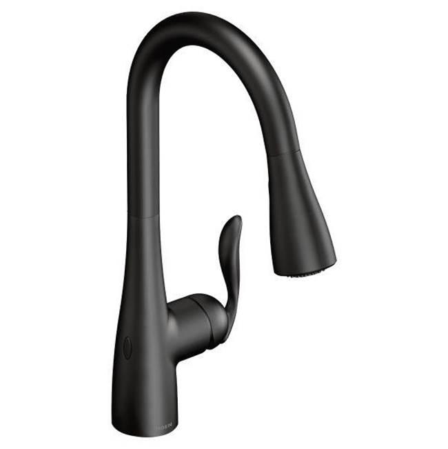 Moen® Arbor® 7594EWBL Kitchen Faucet, Touchless, Deck, Pull-Down, Matte Black