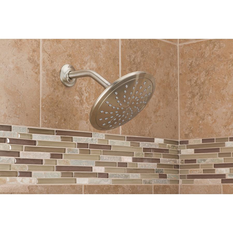 Moen® 6345BN Rainshower Showerhead, 2.5 gpm, 1-Spray, Wall Mounting, 8 in Head, Brushed Nickel