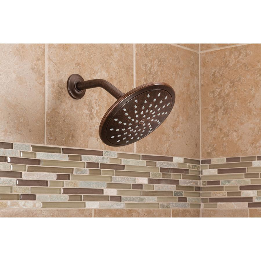 Moen® 6345ORB Rainshower Showerhead, 2.5 gpm, 1-Spray, Wall Mounting, 8 in Head, Oil-Rubbed Bronze