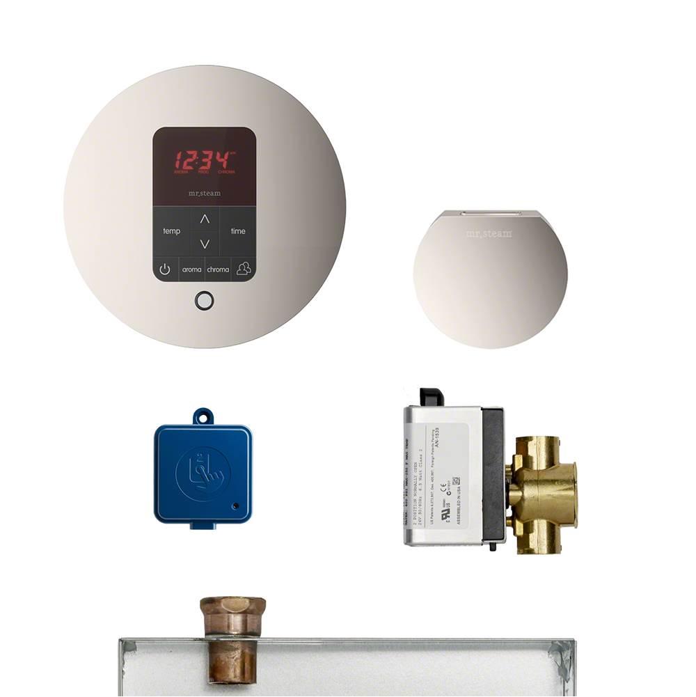 mr. steam® Butler Round Steam Shower Package, Polished Nickel