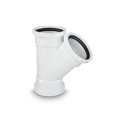 SDR 35 PVC DWV Wye, 8 inch x 8 inch x 4 inch, Gasketed Bell Joint x Gasketed Bell Joint x Gasketed Bell Joint
