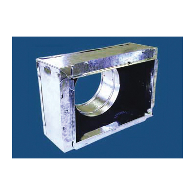 M&M 641845 Insulated Register Box with Snap Rail Flange, 8 in L, 4 in W, 4 in H, Fiberglass, Steel, Galvanized, Silver