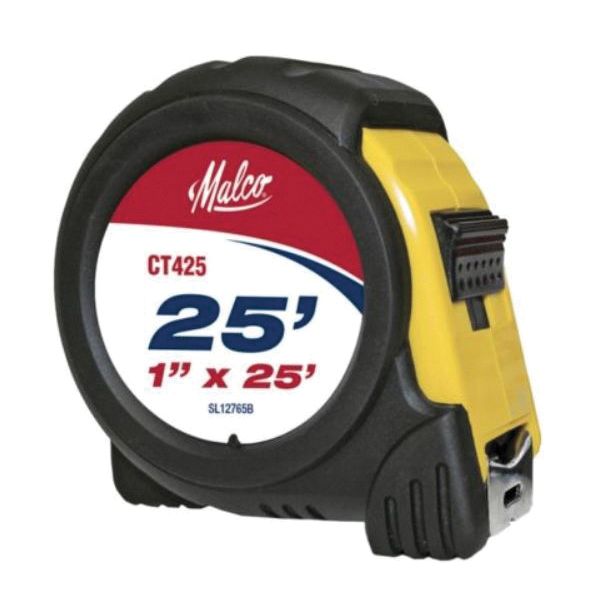Malco® CT425 Non-Magnetic Measuring Tape, 25 ft L Blade