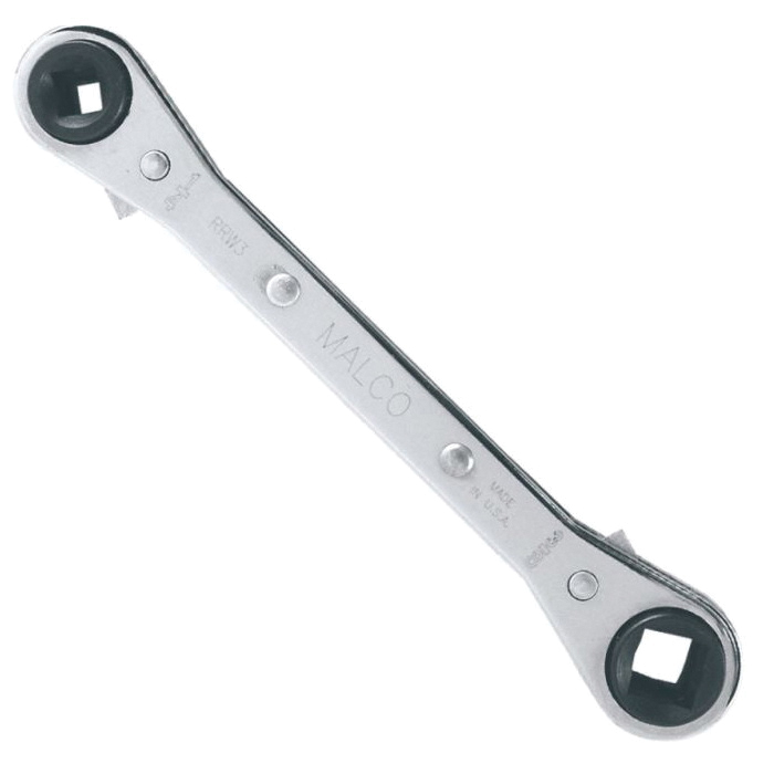 Malco® RRW3 Refrigeration Ratchet Wrench, 3/16, 1/4, 5/16, 3/8 in Drive, Square Head, 5-1/2 in OAL