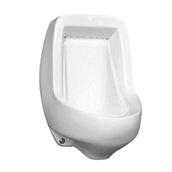 Mansfield® HE 401HE Urinal, 0.5 gpf Flush Rate, Top Spud Location, Wall Mounting, Vitreous China, White