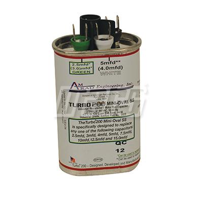 Mars® 12500 Turbo 200 Mini Capacitor, Multi, Oval, 2.5 - 15 Mfd, 440/370 VAC