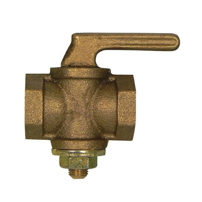 A.Y. McDonald 10598 3/4 Brass Lever Handle Gas Plug Valve With Check, 3/4 inch, FNPT, 2 psig
