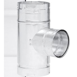 Metal-Fab&reg; MST Series 4M4ST3 Vent Tee, 4 in, Swivel, Aluminum/Steel, Galvanized