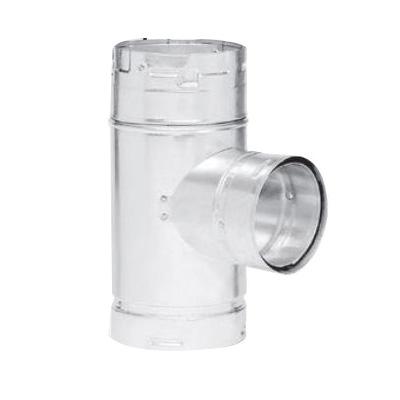 Metal-Fab® 6M6ST4 Round Galvanized Steel Type B Swivel Tee, 6 inch x 6 inch x 4 inch