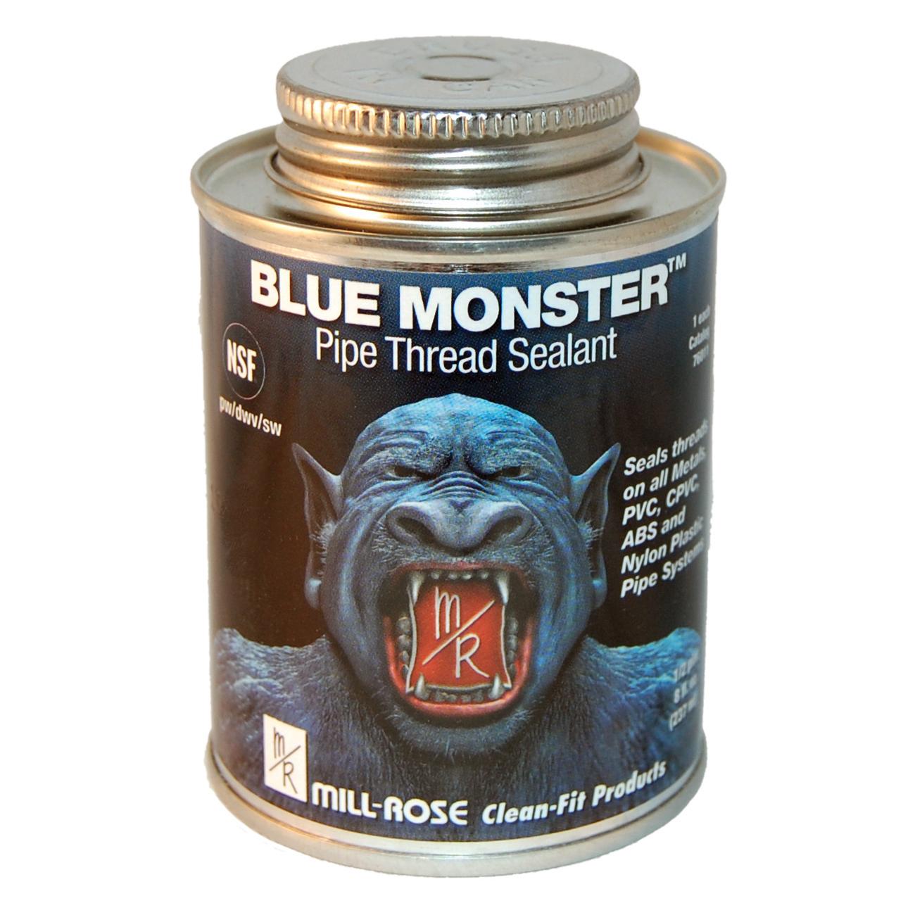 Blue Monster® Mill-Rose 76011 Heavy-Duty Industrial-Grade Thread Sealant, Paste, Blue, Mild, 0.5 pt, Can