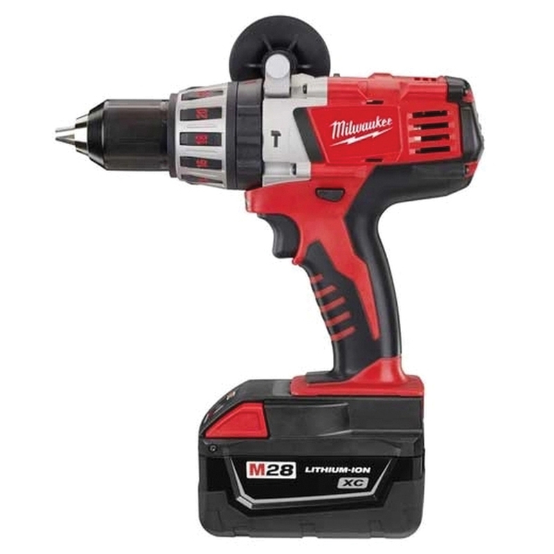Milwaukee® M28 Cordless Hammer Drill Kit, 1/2 in Metal Single Sleeve - Ratcheting Lock Chuck, 750 in-lb Torque, 28 V thumbnail 2