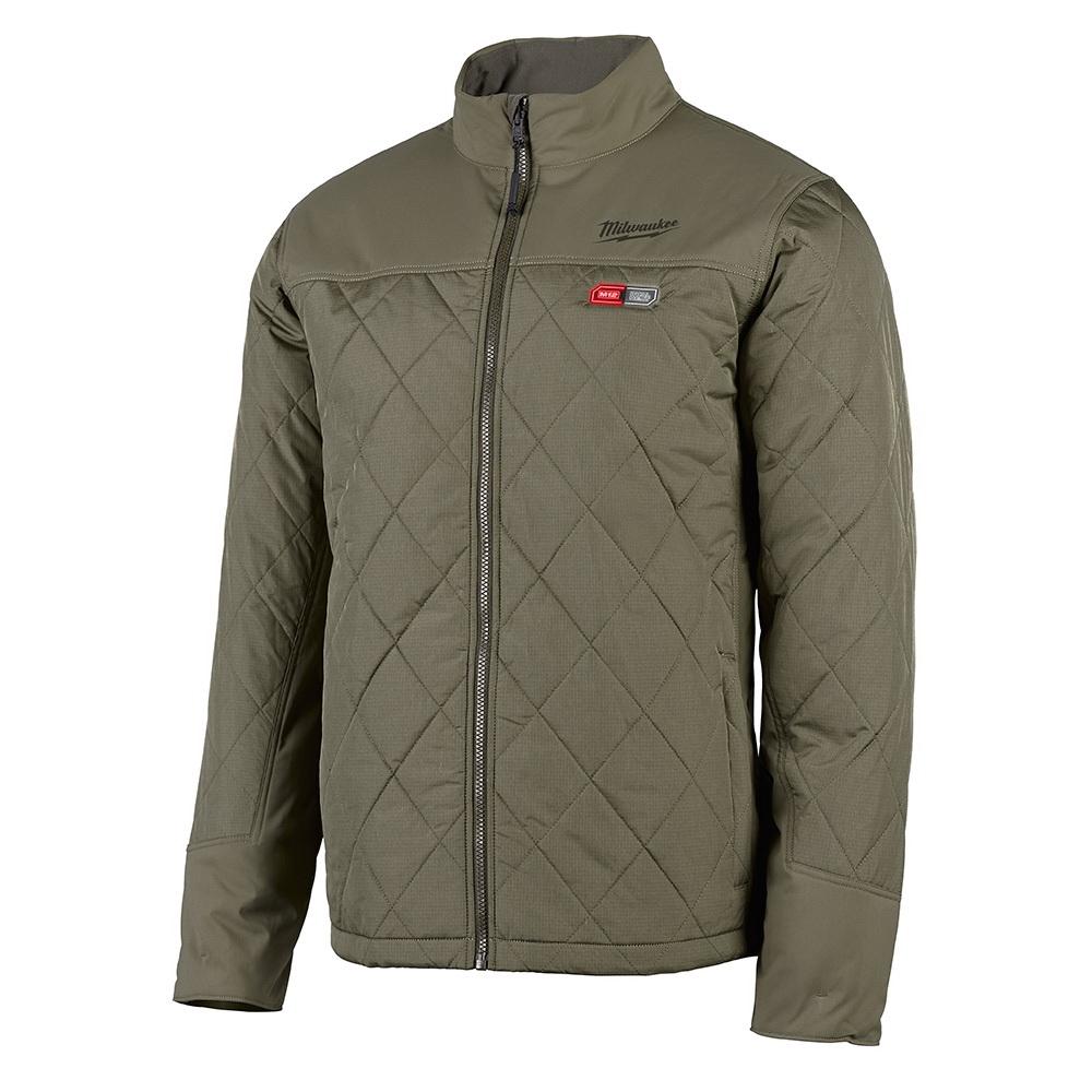 Milwaukee® 203OG-20M Jacket, Men's, M, Mock Neck Collar, Olive Green, Polyester Shell, M12™ REDLITHIUM™ Heating thumbnail 4