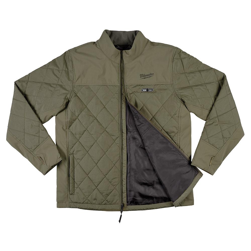 Milwaukee® 203OG-20L Jacket, Men's, L, Mock Neck Collar, Olive Green, Polyester Shell, M12™ REDLITHIUM™ Heating thumbnail 4