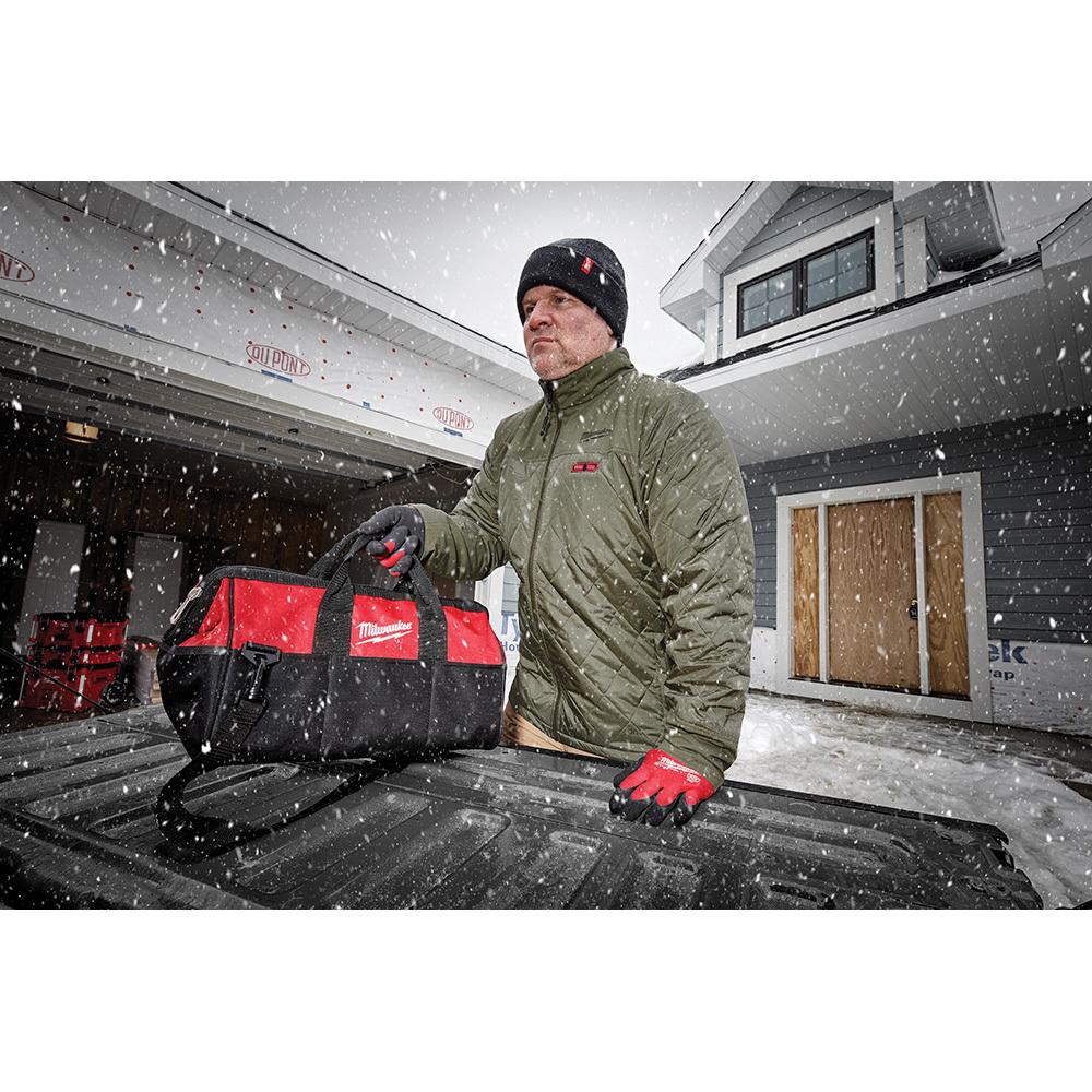 Milwaukee® 203OG-20L Jacket, Men's, L, Mock Neck Collar, Olive Green, Polyester Shell, M12™ REDLITHIUM™ Heating thumbnail 2