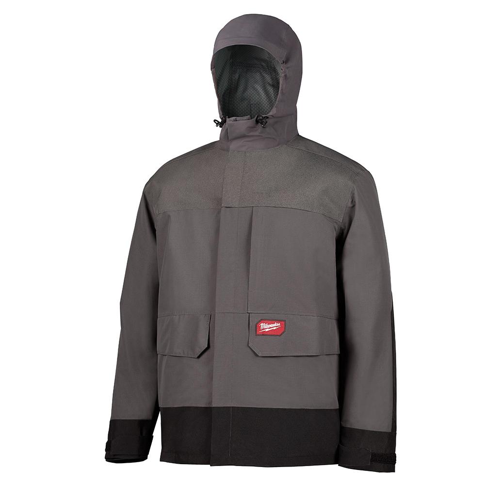 Milwaukee® 203RN-21M Jacket with HYDROBREAK™ Rainshell, Men's, M, Stand-Up Collar, Gray, Polyester Shell, Zipper Closure