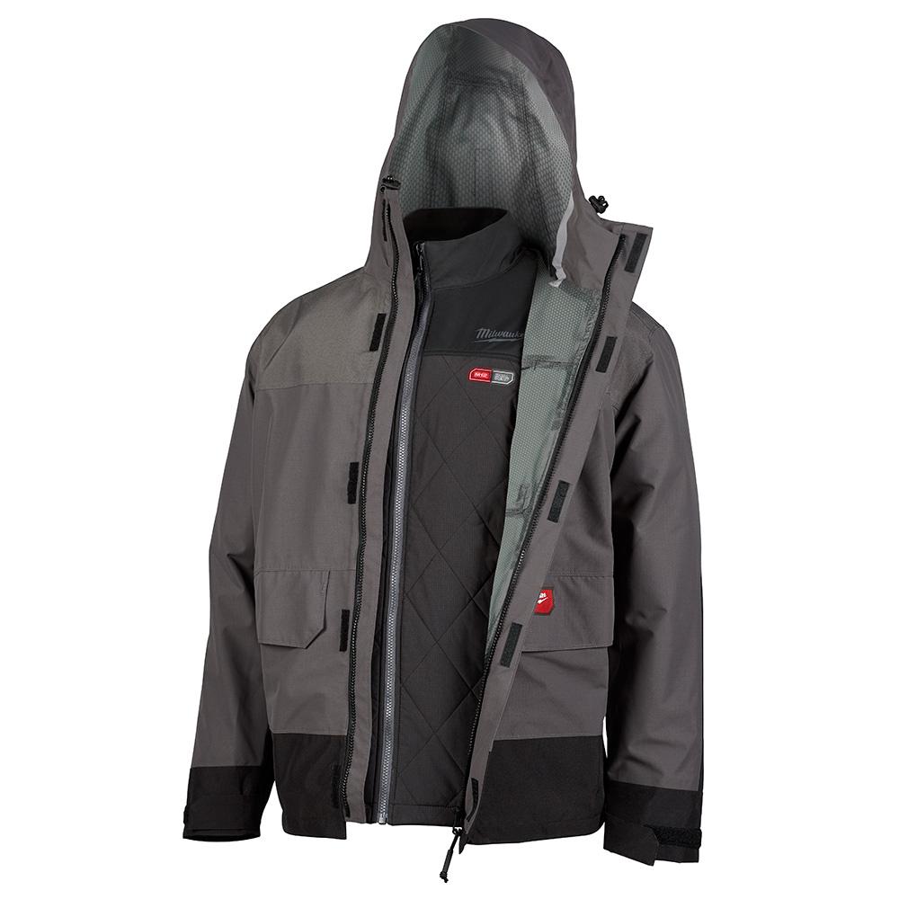 Milwaukee® Axis Hydrobreak L M12 Lithium-Ion Insulated Heated Jacket, Gray thumbnail 2