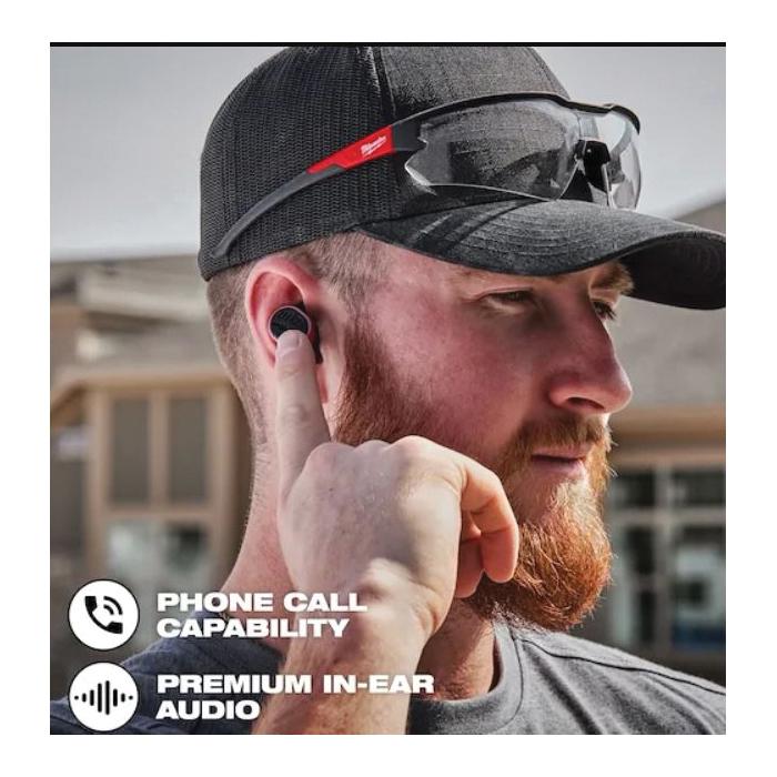 Milwaukee® REDLITHIUM™ 2191-21 Jobsite Earbuds, Wireless, 22 dB, 25 dB SPL, 70 hr Battery Life thumbnail 4