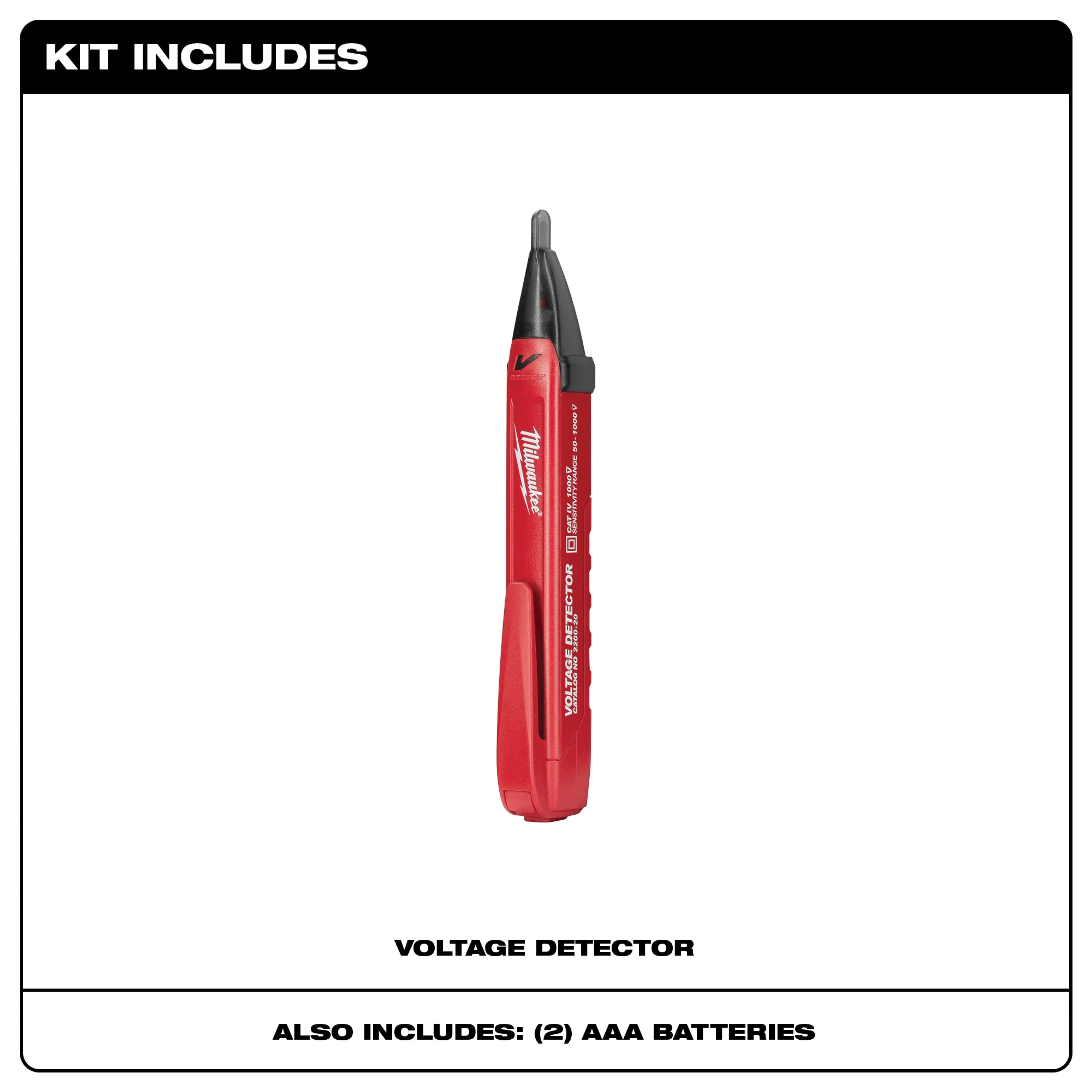 Milwaukee&reg; 2200-20 Voltage Detector, 50 to 1000 V, CAT IV 1000 V