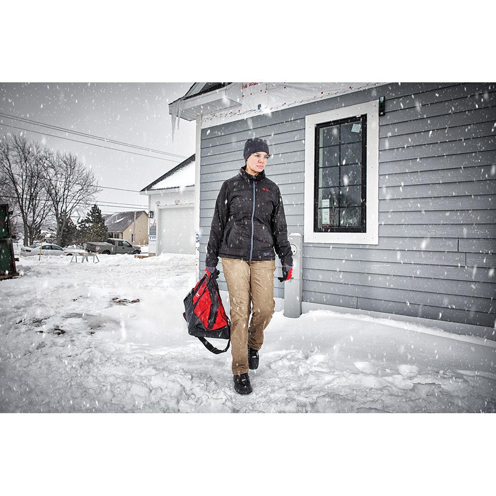 Milwaukee® 232B-21XL Jacket, Women's, XL, Stand-Up Collar, Black, Polyester Shell, M12™ REDLITHIUM™ Heating