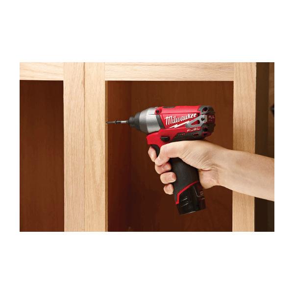 Milwaukee® M12 Fuel Compact Cordless Impact Driver, 1/4 in Hex/Straight Drive, 3550 bpm, 1200 in-lb Torque, 12 V (Bare Tool)