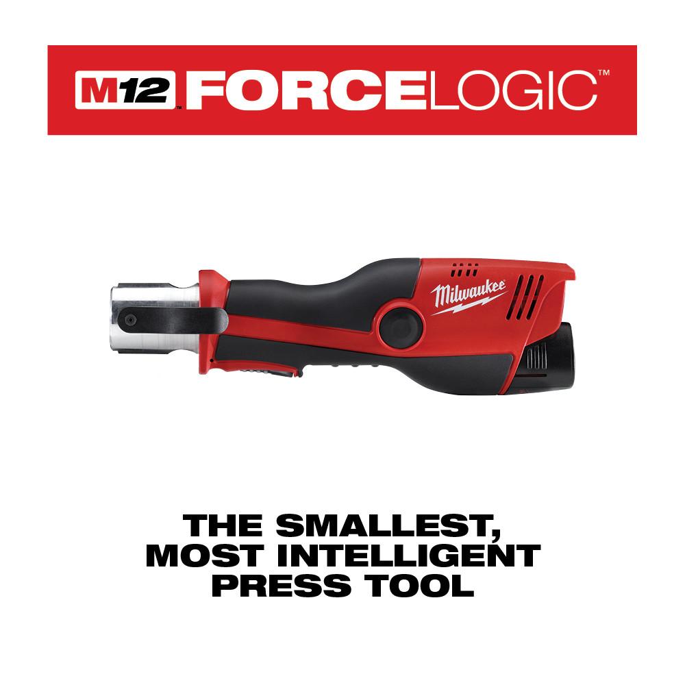 Milwaukee&reg; M12&trade; 2473-20 Press Tool Kit, Tool/Kit: Kit, 1/2 to 1-1/4 in Capacity, REDLITHIUM&trade; Battery, 12 VDC, 5 s Cycle