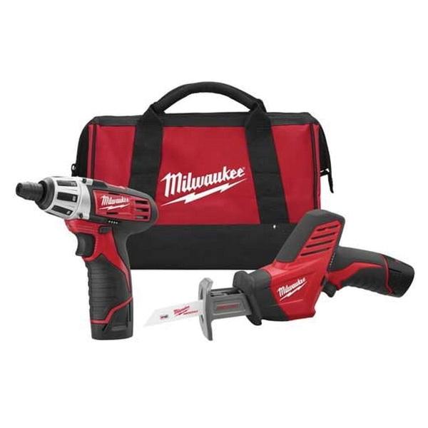 Milwaukee&reg; 2490-22 M12&trade; Cordless Combination Kit, Tools: Reciprocating Saw, Screwdriver, 12 VDC, 1.5 Ah Lithium-Ion