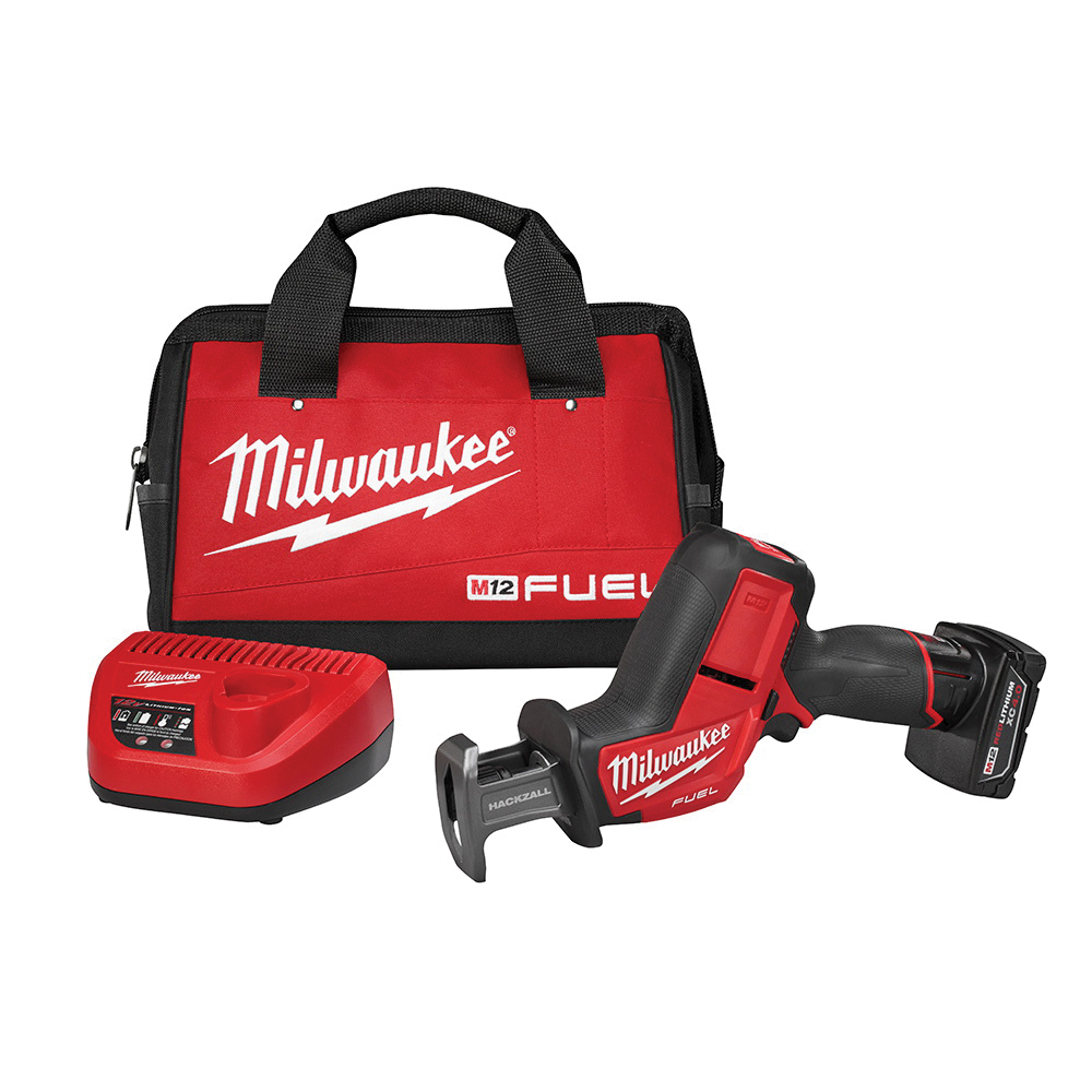 Milwaukee® M12 FUEL™ 2520-21XC Reciprocating Saw Kit, 5/8 in L Stroke, 3000 spm Stroke, 12 V, 4 Ah Battery Capacity