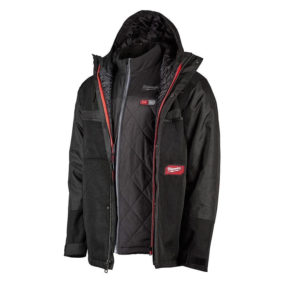 Milwaukee® 255B-213X Jacket with GRIDIRON™ Workshell, Men's, 3XL, Stand-Up Collar, Black, Polyester Shell thumbnail 2