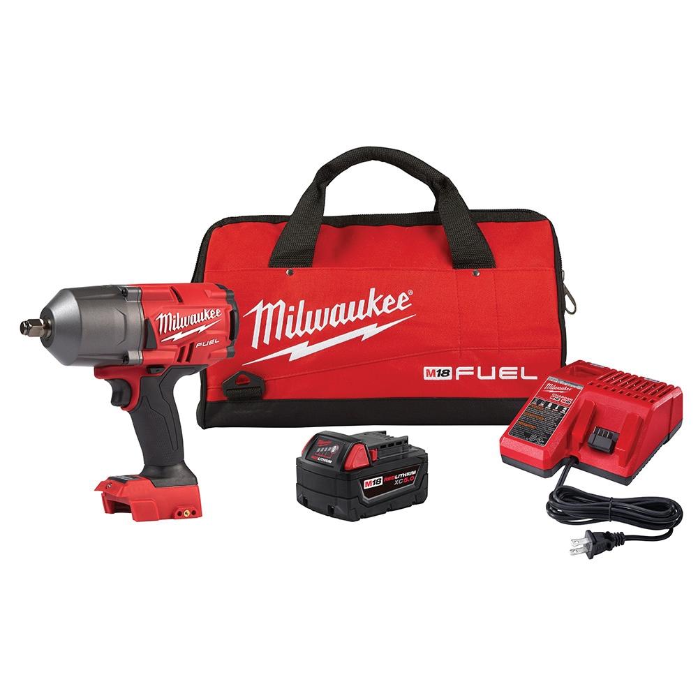 Milwaukee® 2767-21B Cordless High Torque Impact Wrench Kit With Contractor Bag, Tool/Kit: Kit, 1/2 in Drive, 1750 ft-lb