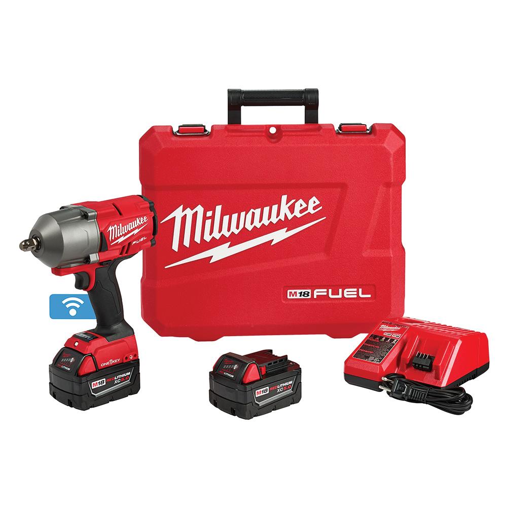 Milwaukee® M18™ 2862-22 Impact Wrench Kit, Tool/Kit: Kit, 1/2 in Drive, Square Drive, 1100 ft-lb, 100 ipm, 2 ipm ipm