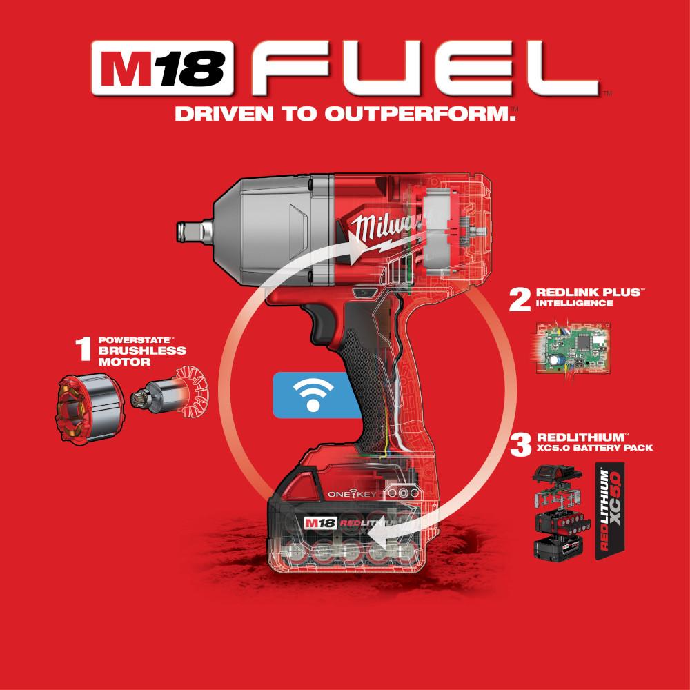 Milwaukee® M18 Fuel 18V 1/2 inch Drive Variable Speed Cordless Impact Wrench Kit