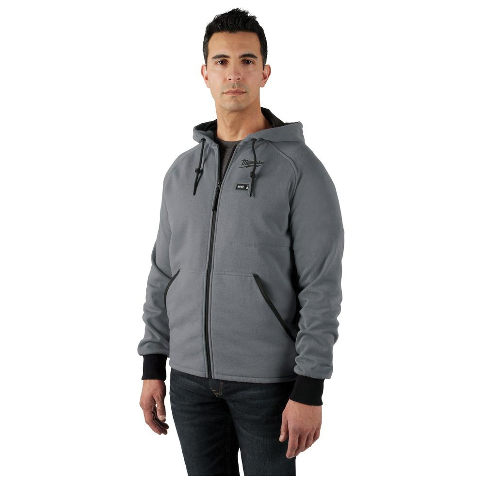 Milwaukee® M12 Heated Hoodie with Battery, Gray, Men, L thumbnail 4