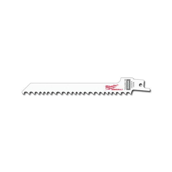 Milwaukee® Sawzall Tapered Back Reciprocating Saw Blade, 6 in L x 1/2 in W x 0.05 in THK, 4/16, Bi-Metal
