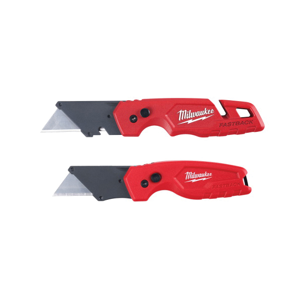 Milwaukee® FASTBACK™ 48-22-1503 Utility Knife Set, Folding Blade, Bi-Metal Blade, Number of Blades Included: 2