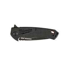 Milwaukee® Hardline Smooth Blade Pocket Knife, 3 in L, D2 Steel Blade with Stone Washed Black Oxide Finish thumbnail 2