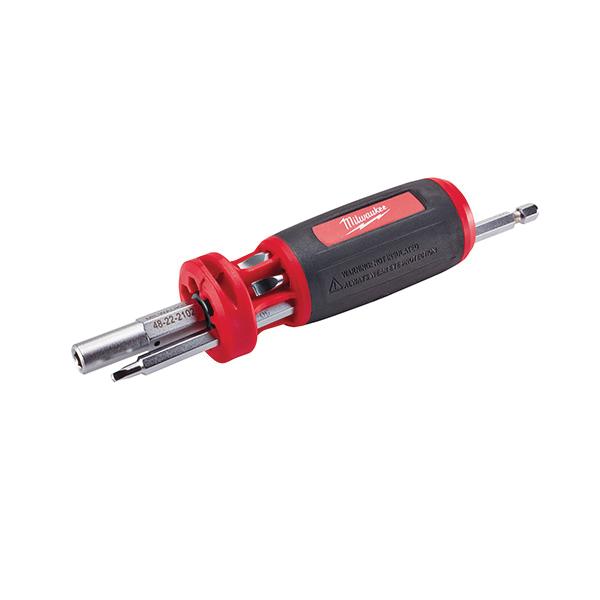 Milwaukee® 48-22-2102 Single End Multi-Bit Screwdriver, Imperial, 8 Pieces, 10-in-1 Drive, Steel