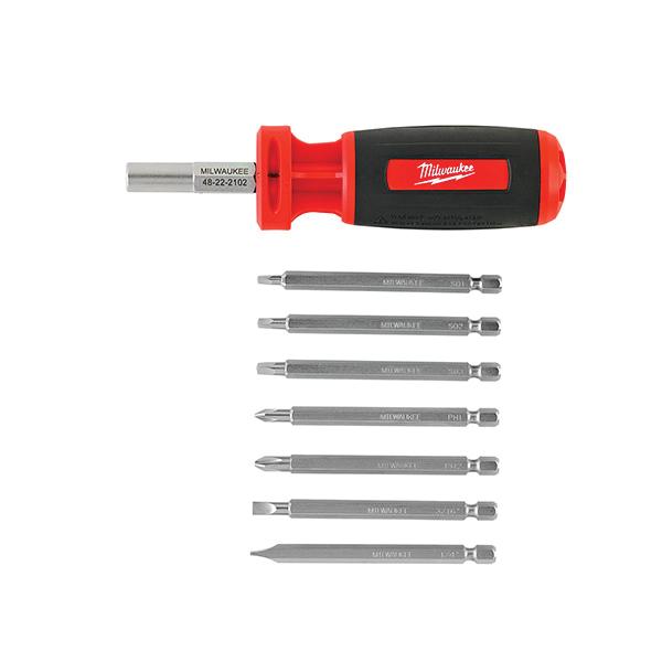 Milwaukee® 48-22-2102 Single End Multi-Bit Screwdriver, Imperial, 8 Pieces, 10-in-1 Drive, Steel thumbnail 2