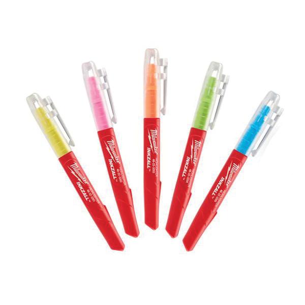Milwaukee® INKZALL™ 48-22-3206 Color Highlighter, Chisel Tip, 5.4 in L
