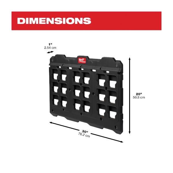 Milwaukee® PACKOUT™ 48-22-8487 Large Wall Plate, Metal/Polymer, For Use With: Modular Storage System thumbnail 2