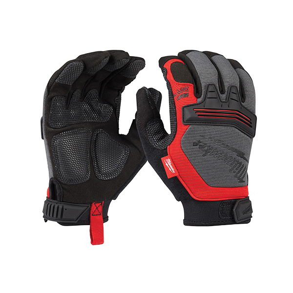 Milwaukee® 48-22-8735 Demolition Work Gloves, S, Leather/Polyester/PVC Glove, Black/Red Glove