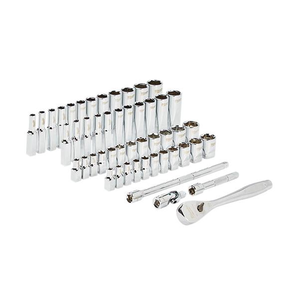 Milwaukee® 48-22-9004 Ratchet and Socket Set, 1/4 in Drive, System of Measurement: Imperial, Metric, 50 -Piece