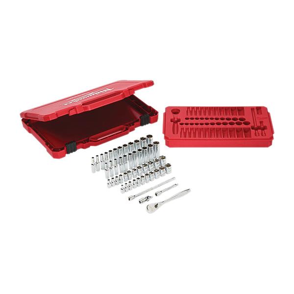 Milwaukee® 48-22-9004 Ratchet and Socket Set, 1/4 in Drive, System of Measurement: Imperial, Metric, 50 -Piece thumbnail 4
