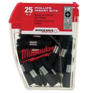 Milwaukee® SHOCKWAVE™ 48-32-5008 Impact Insert Bit, Square Recessed Point, #2 Point, 1 in OAL, Alloy Steel thumbnail 3