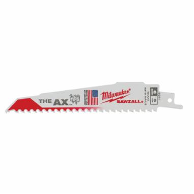 Milwaukee® The Ax™ Sawzall 48-00-5021 Reciprocating Saw Blade, 6 in L, 1 in W, 5 TPI TPI, Universal Shank, Wood Blade