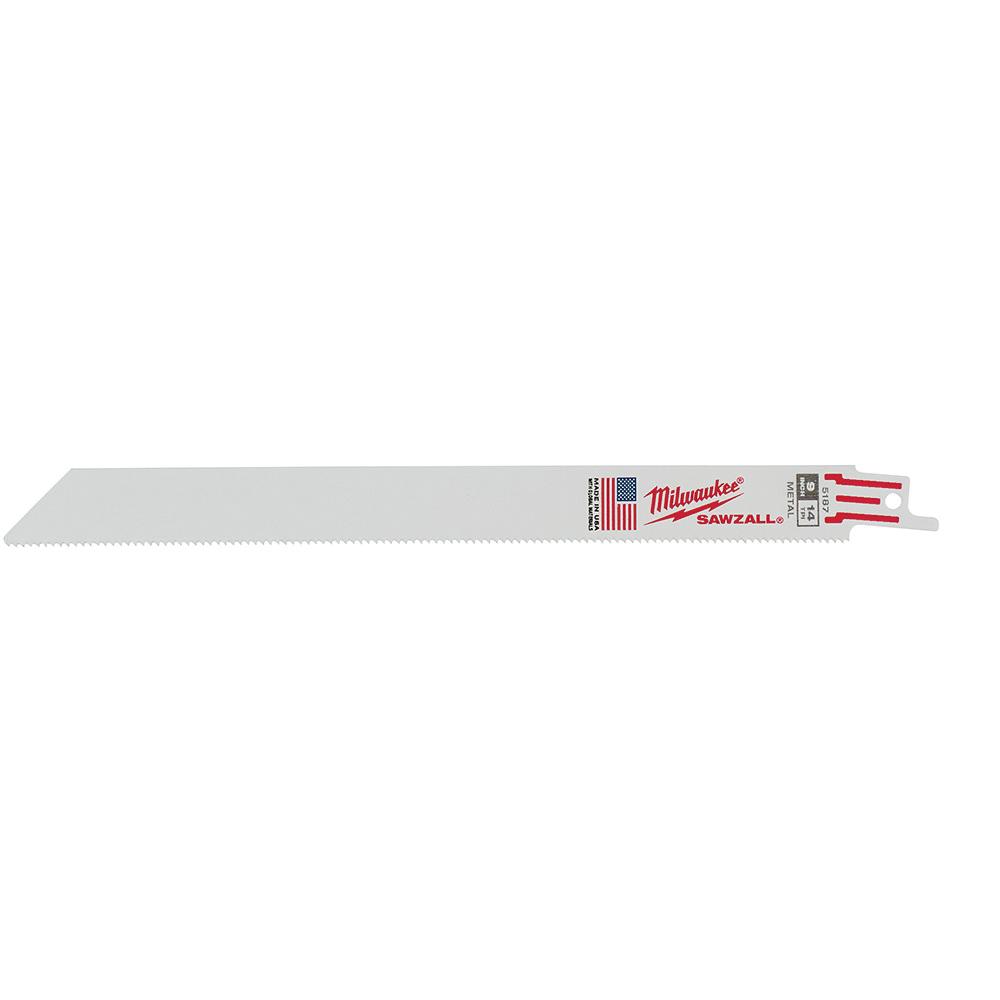 Milwaukee® SAWZALL® Sawzall 48-00-5187 Reciprocating Saw Blade, 9 in L, 3/4 in W, Thin Kerf Teeth, 14 TPI